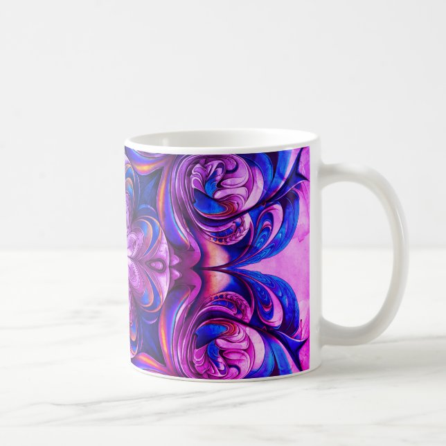 Purple Swirl Abstract Art Coffee Mug – Modern Flui (Right)