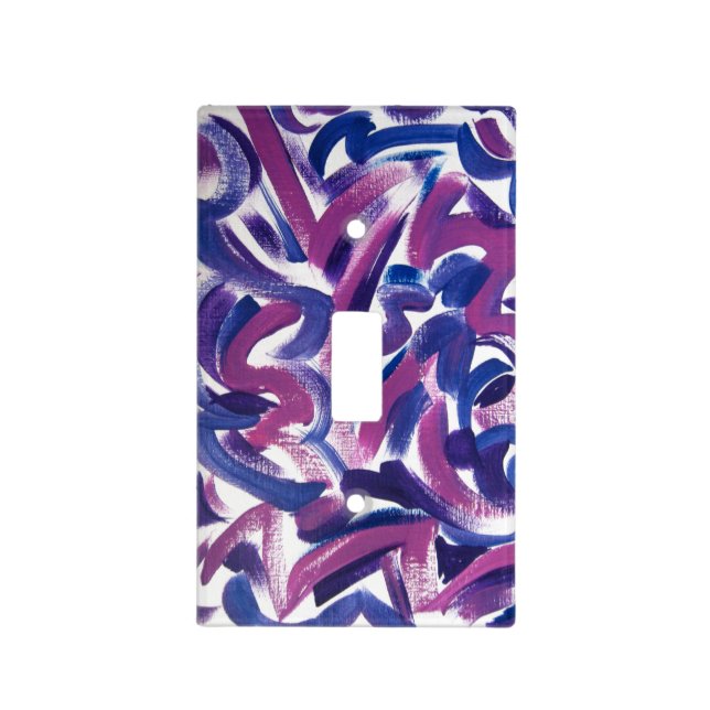 Purple Swirl - Abstract Art Hand Painted Light Switch Cover (Front)