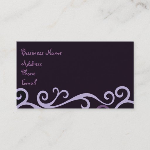 Customizable Purple Swirl Business Card