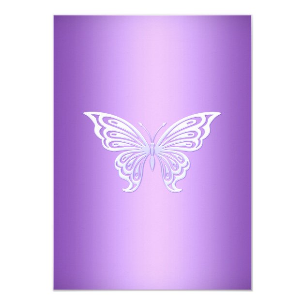 Purple Swirl Butterfly & Cross Baptism Invite