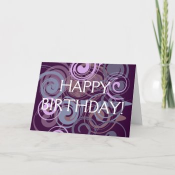 Purple Swirl Card by sharpcreations at Zazzle