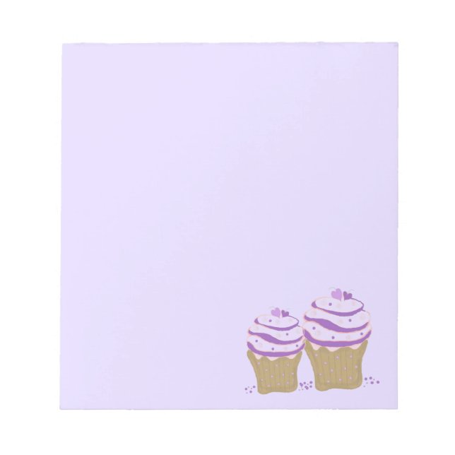 Purple Swirl Cupcakes Notepad (Front)