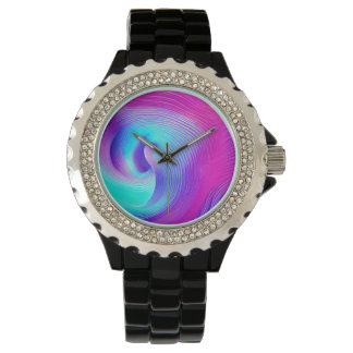 Purple Swirl Design Art Watch for Woman