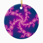 Purple Swirl - Fractal Art Ceramic Ornament