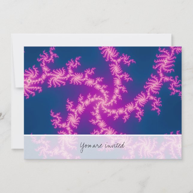 Purple Swirl - Fractal Art Invitation (Front)