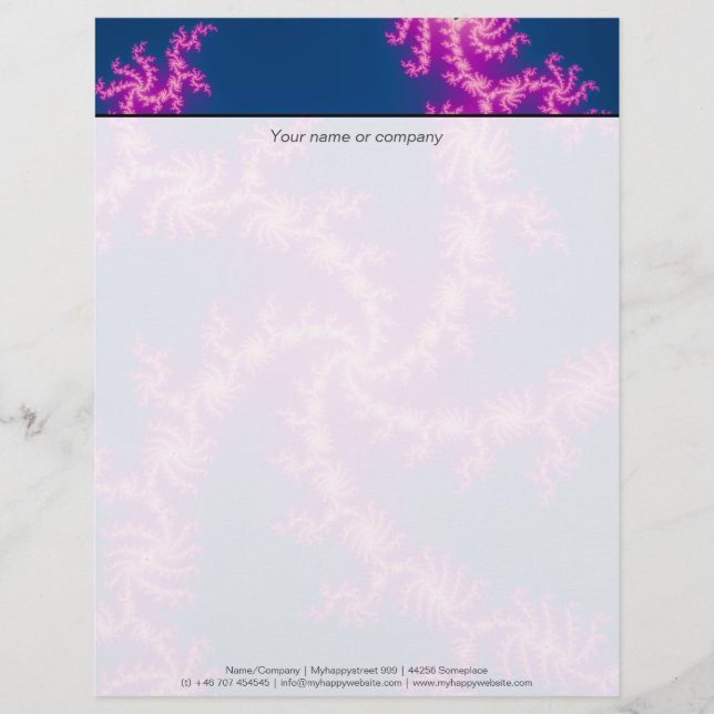 Purple Swirl - Fractal Art Letterhead (Front)