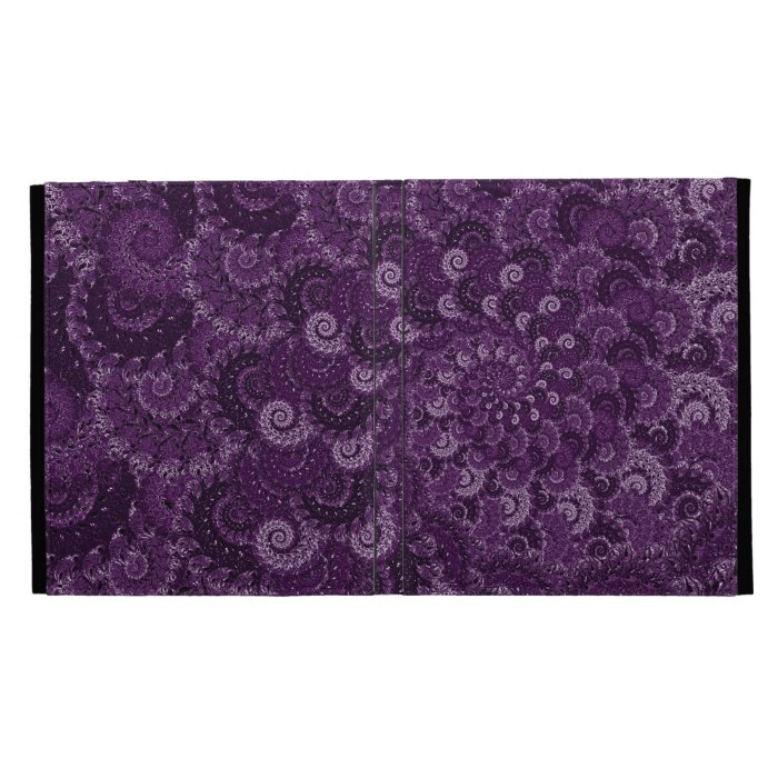 Purple Swirl Fractal Art Pattern iPad Folio Case