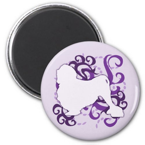 Purple Swirl Lowchen Magnet