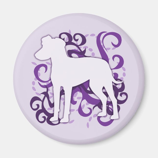 Purple Swirl Manchester Terrier Magnet (Front)