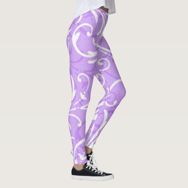 Purple Swirl Pattern Leggings (Right)