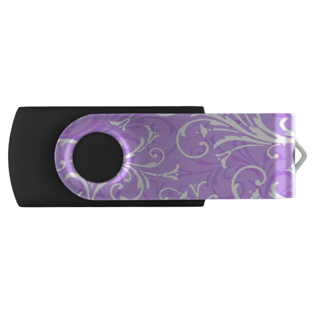 Purple Swirl Pattern USB Flash Drive (Front)