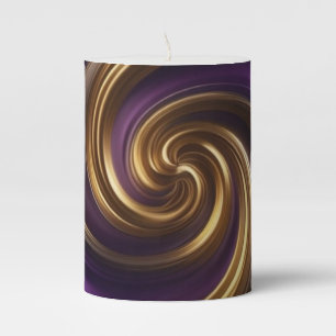 Purple Swirl Pillar Candle
