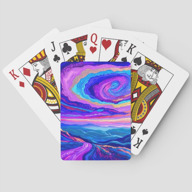 Purple Swirl Poker Cards (Back)