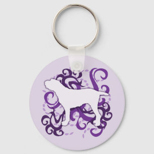 Purple Swirl Spinone Italiano Keychain