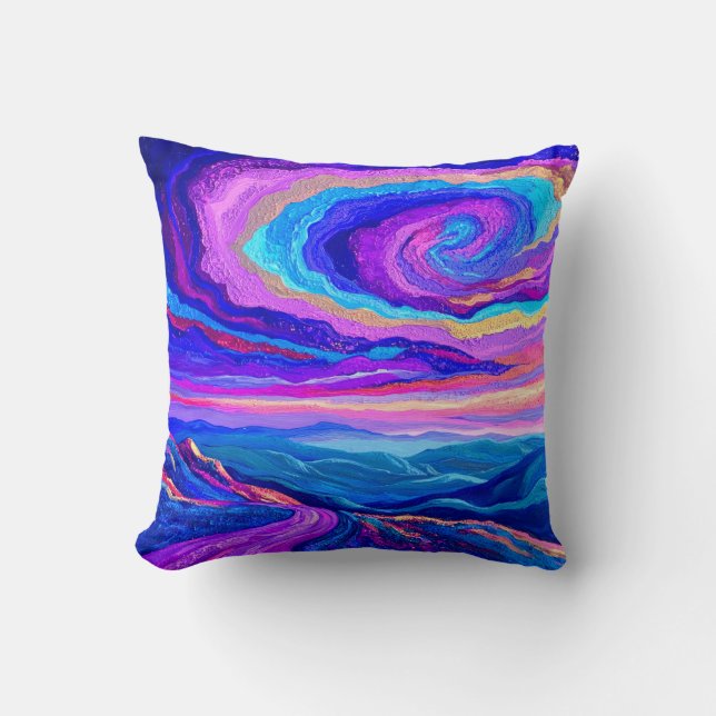 Purple Swirl Throw Pillow (Front)