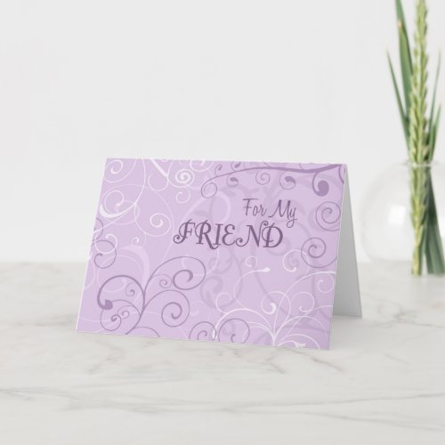 Purple Swirls Friend Maid of Honor Invitation Card
