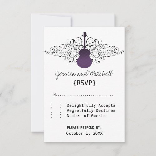 Purple Swirls Guitar Response Card