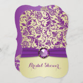 Purple swirls on gold Bridal Shower Invitation (Front/Back)