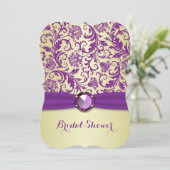 Purple swirls on gold Bridal Shower Invitation (Standing Front)