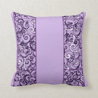 Purple Swirls Throw Pillow