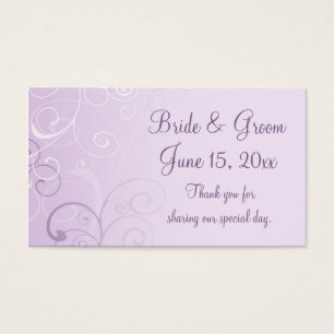 Purple Swirls Wedding Favor Tags