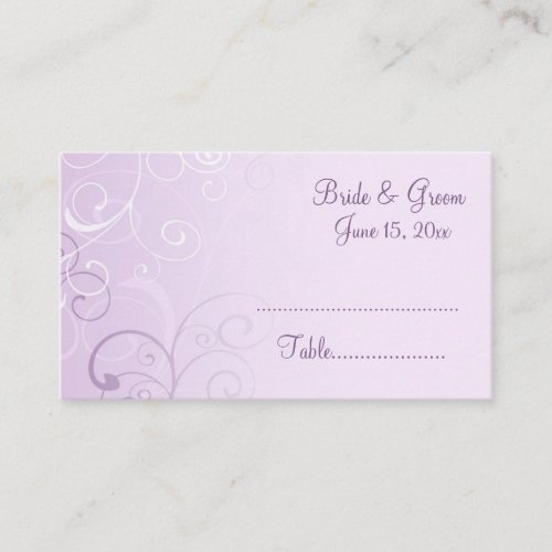 Purple Swirls Wedding Place Setting Cards Business Card Templates