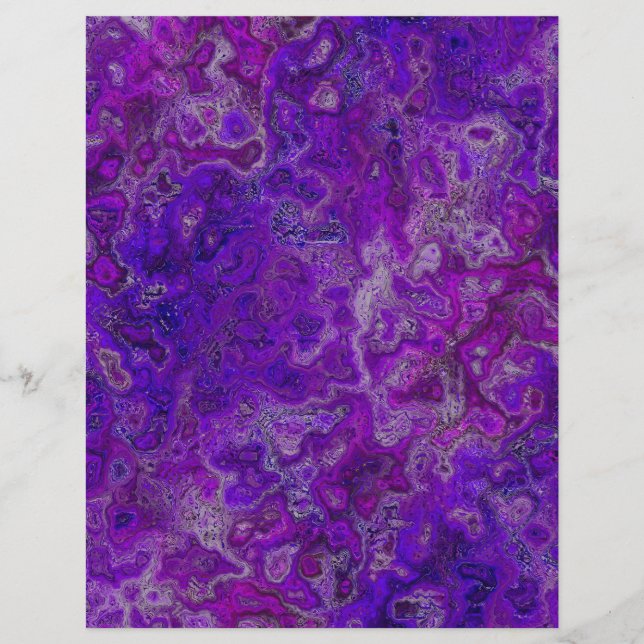 Purple Swirly Marble Bulk Scrapbook Paper Pages (Front)