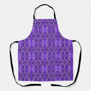 Purple Symmetrical Diamond Shaped Pattern Apron