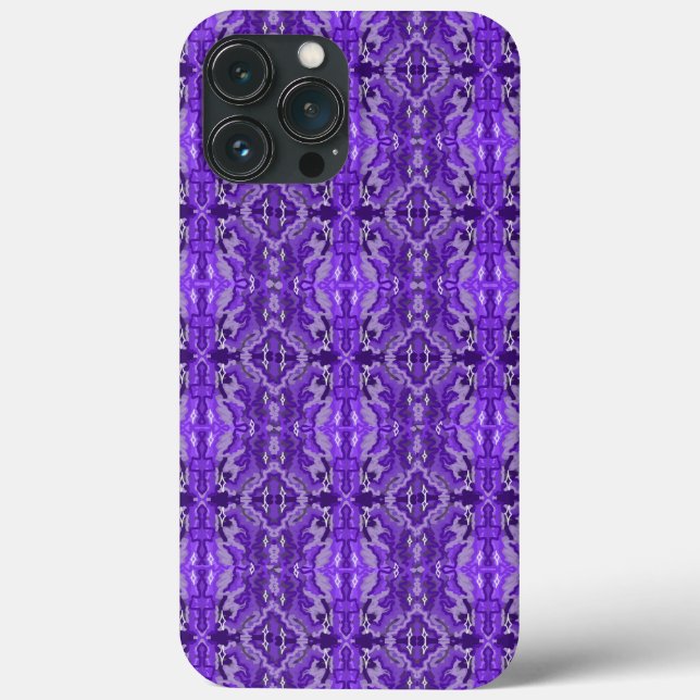 Purple Symmetrical Diamond Shaped Pattern Case-Mate iPhone Case (Back)