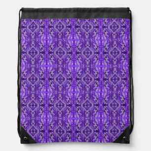Purple Symmetrical Diamond Shaped Pattern Drawstring Bag