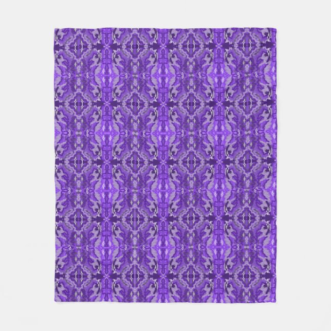 Purple Symmetrical Diamond Shaped Pattern Fleece Blanket (Front)