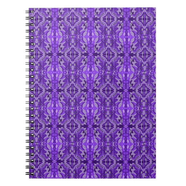 Purple Symmetrical Diamond Shaped Pattern Notebook (Front)