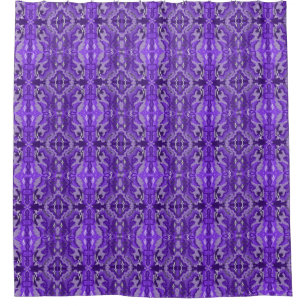 Purple Symmetrical Diamond Shaped Pattern Shower Curtain