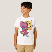 Purple T-Rex Dinosaur 5th Birthday T-Shirt (Front Full)