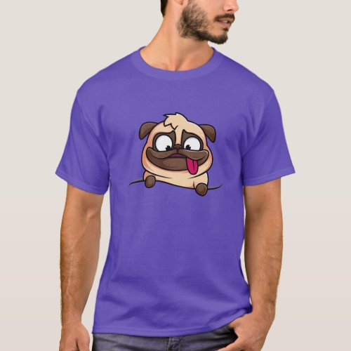 Purple t_shirt with cute dog design casual wear