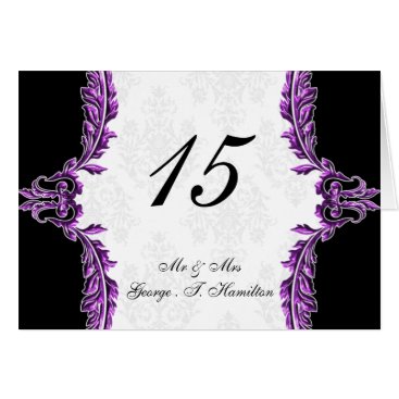 purple table seating card