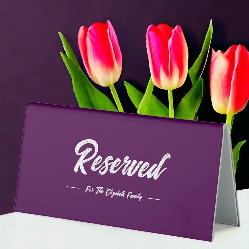 Purple Table Tent Sign