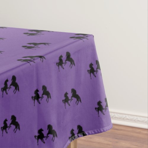 Purple Tablecloth with Horses _ Choose Color