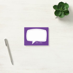 purple Talk Bubble Personalized Name speech bubble Post-it Notes