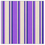 [ Thumbnail: Purple, Tan, and Blue Colored Lines Fabric ]