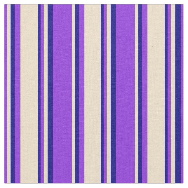Purple, Tan, and Blue Colored Lines Fabric (Close Up)