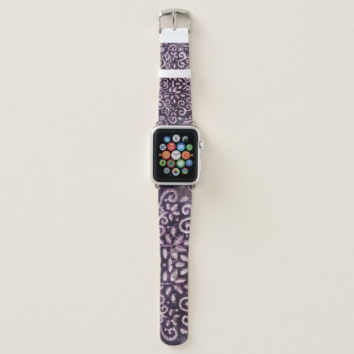 Purple tan damask luxury pattern apple watch band