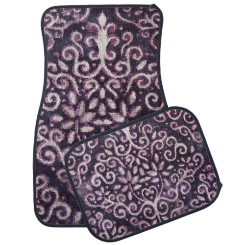 Purple tan damask luxury pattern car floor mat