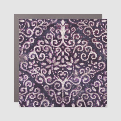 Purple tan damask luxury pattern car magnet