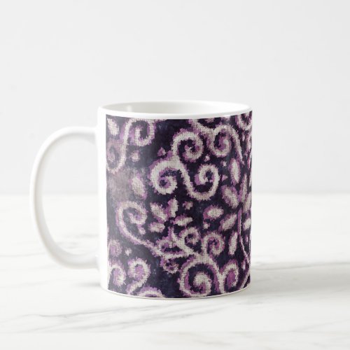 Purple tan damask luxury pattern coffee mug