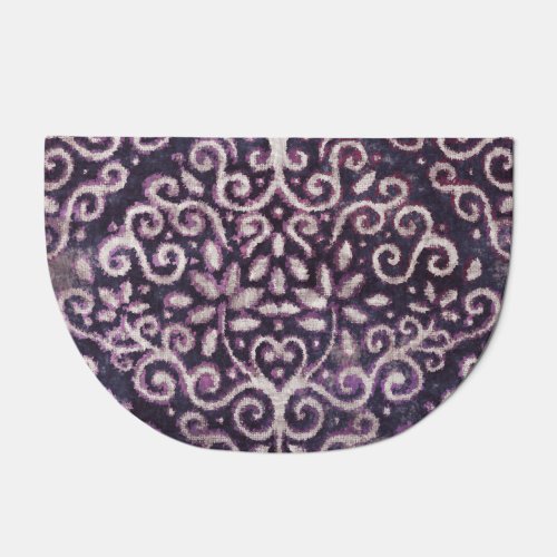 Purple tan damask luxury pattern doormat