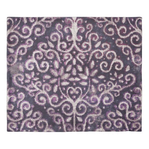 Purple tan damask luxury pattern duvet cover