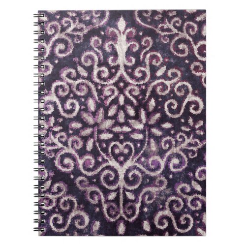 Purple tan damask luxury pattern notebook