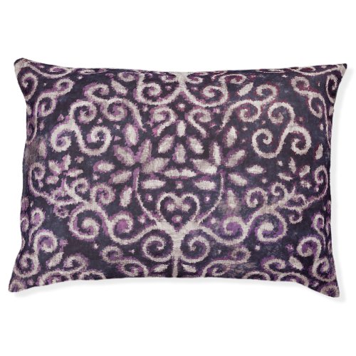 Purple tan damask luxury pattern pet bed