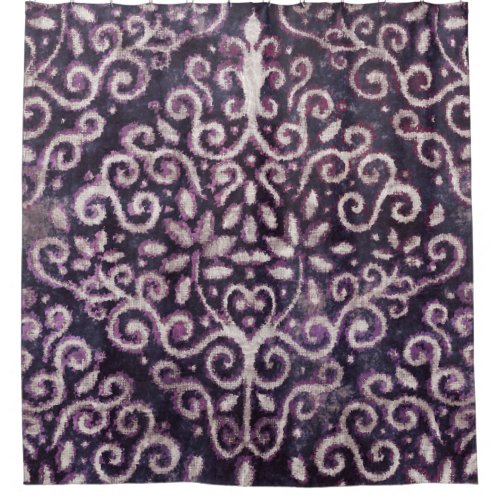 Purple tan damask luxury pattern shower curtain